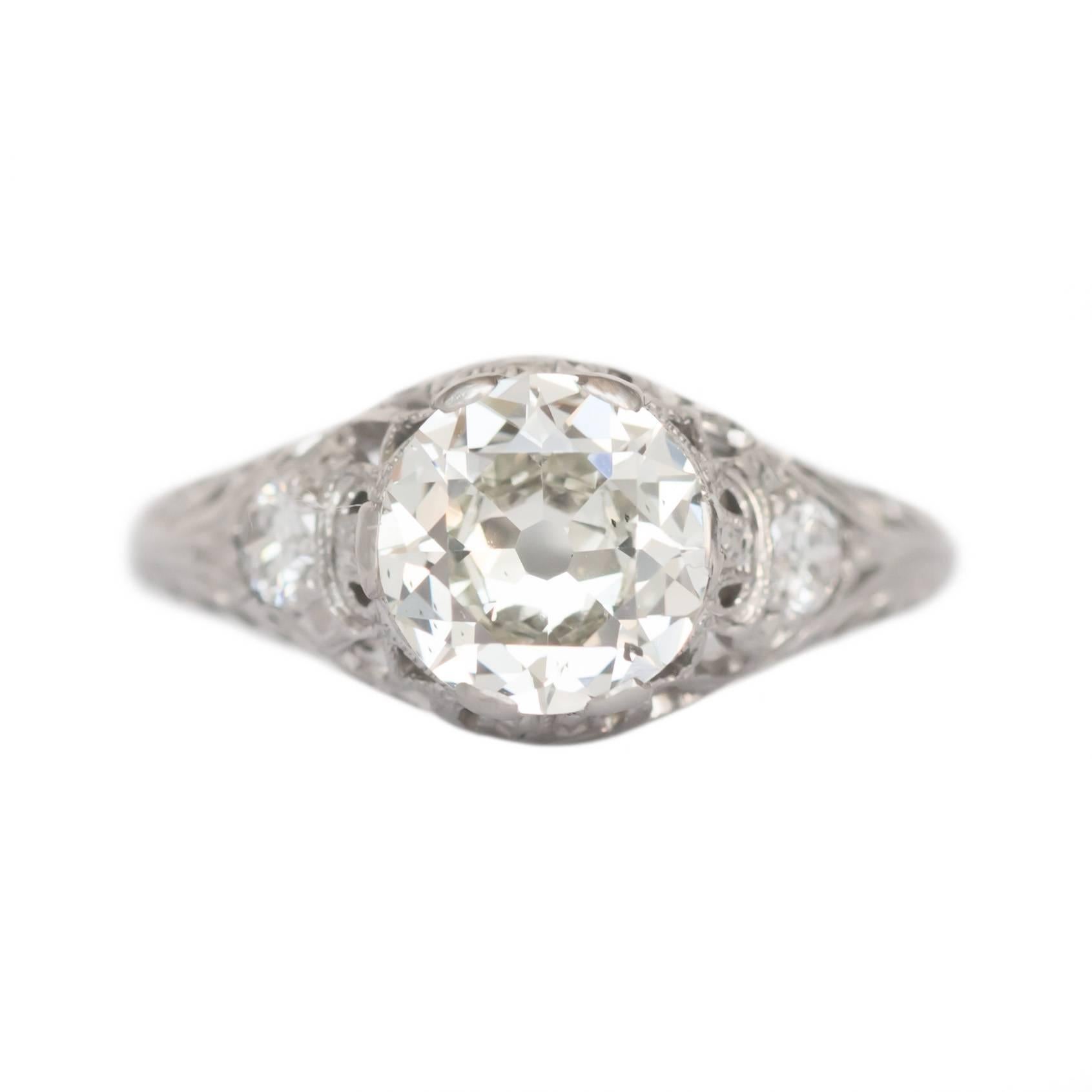 GIA Certified 1.41 Carat Diamond Platinum Engagement Ring