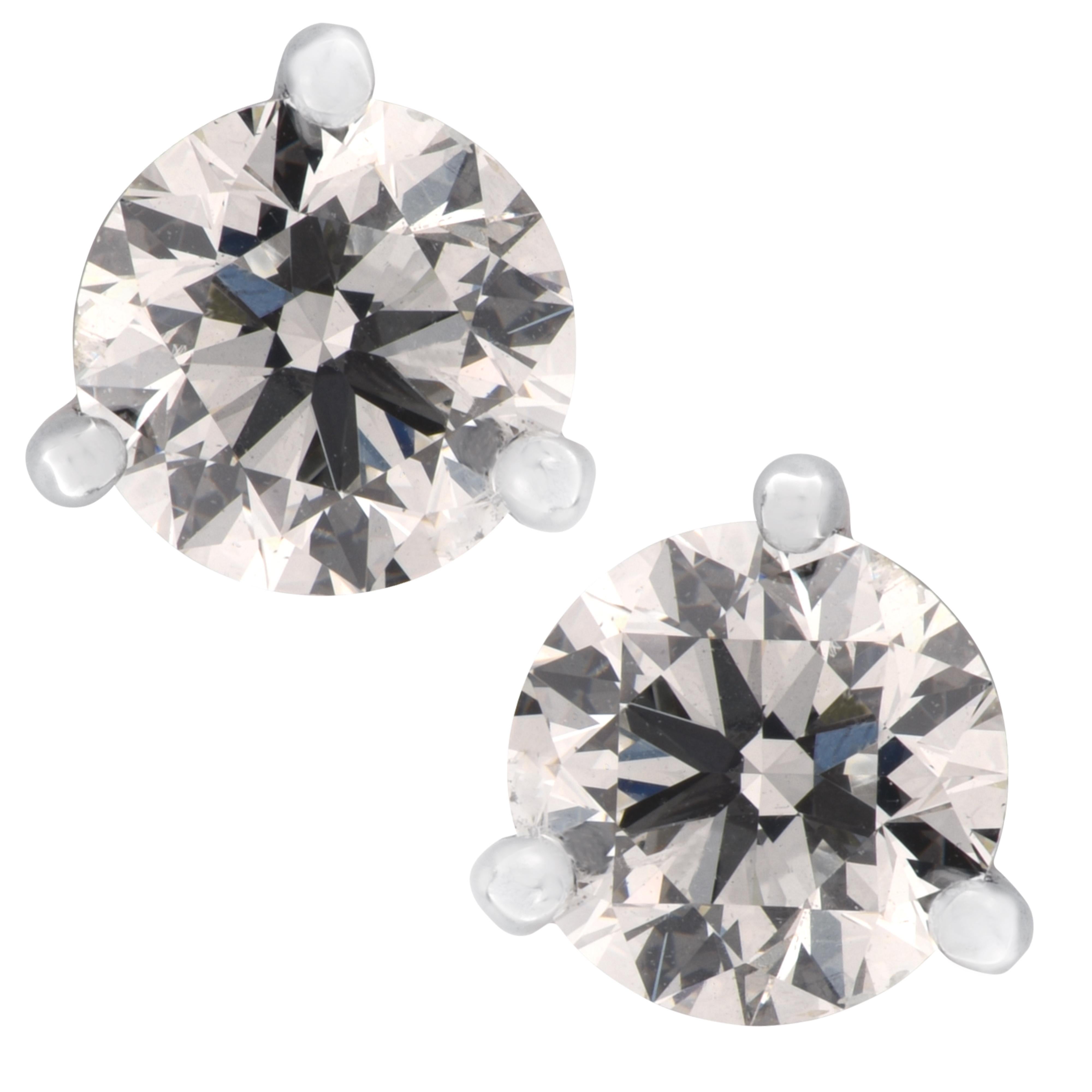 Vivid Diamonds GIA Certified 1.41 Carat Diamond Stud Earrings