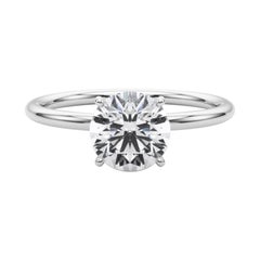 GIA-zertifiziert 1.41 Karat Versteckter Halo Runder Solitär Diamantring