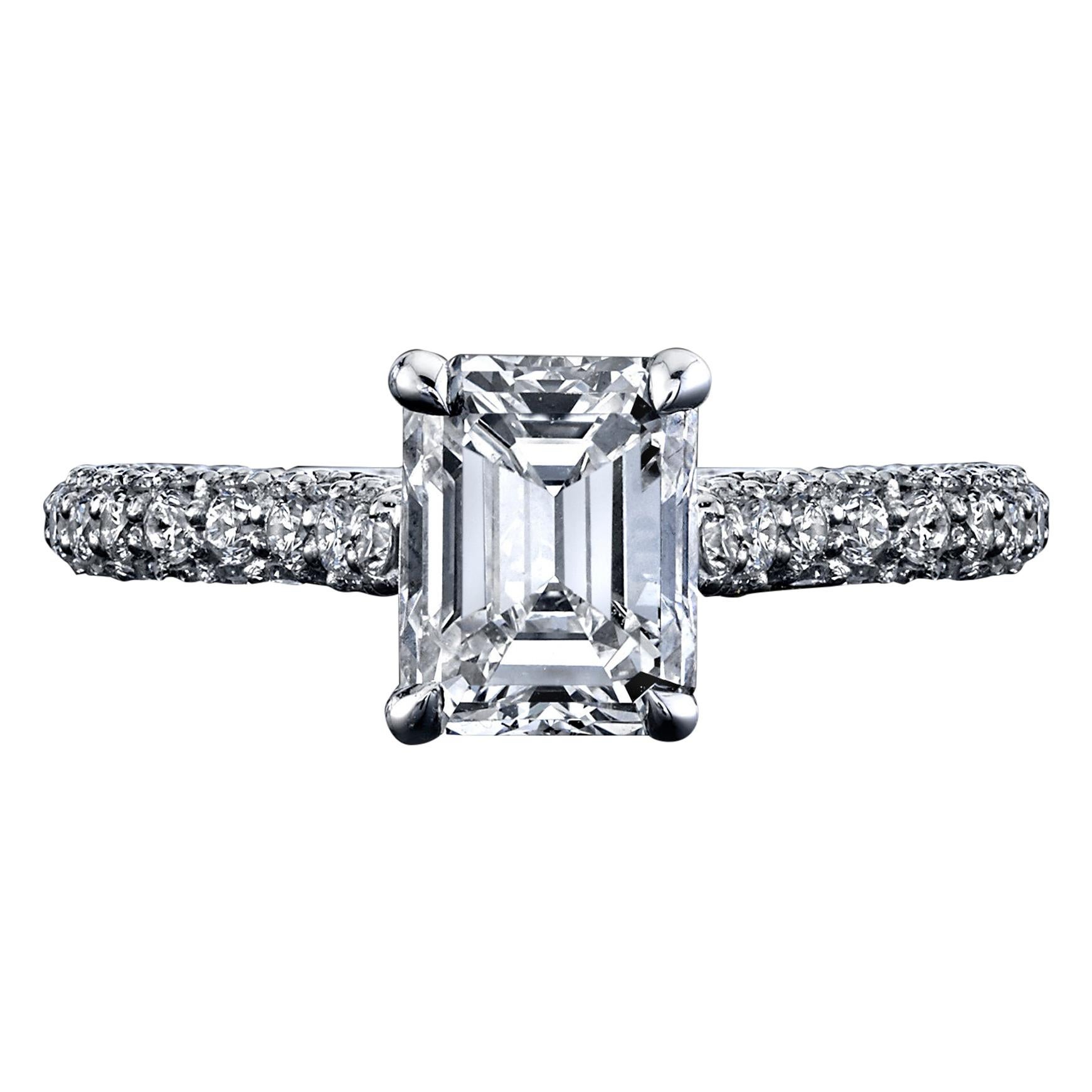 GIA Certified 1.42 Carat Emerald Cut Diamond Ring