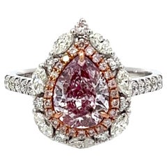 Anello con diamante rosa da 1.42 carati certificato GIA