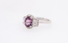 GIA Certified 1.42 Carat Unheated Madagascar Purple Sapphire Cocktail Ring