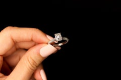 GIA Certified 1.42 Carat Emerald Cut Diamond Ring