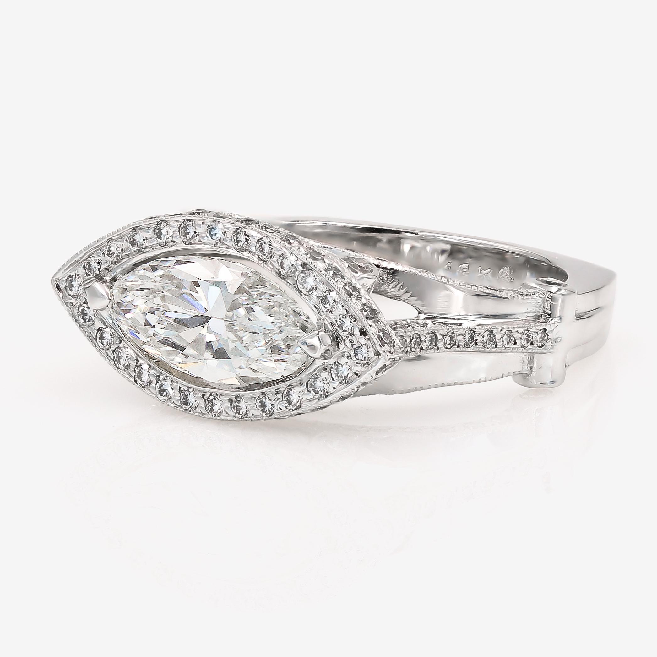 sideways marquise diamond ring