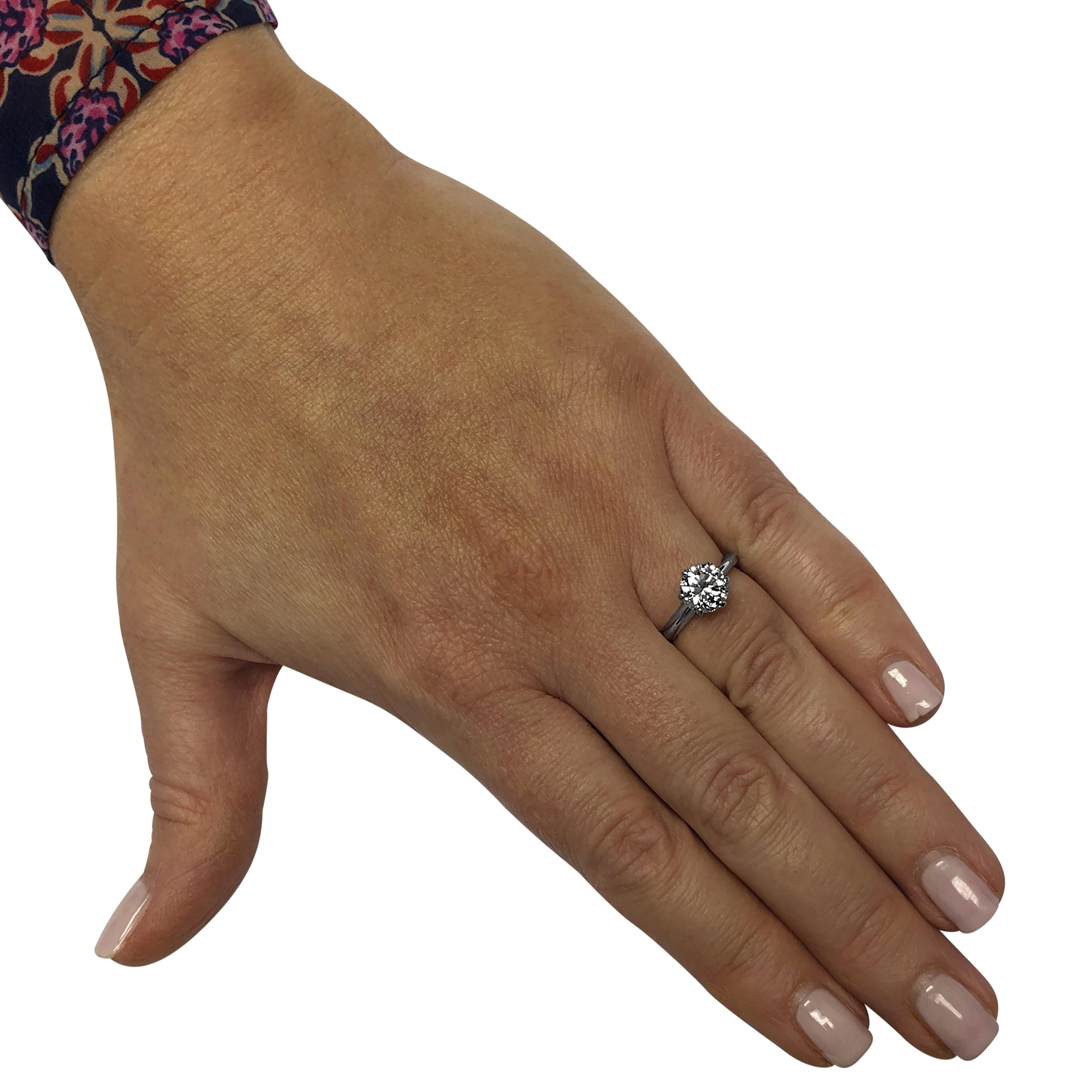 Round Cut Vivid Diamonds GIA Certified 1.43 Carat Diamond Engagement Ring