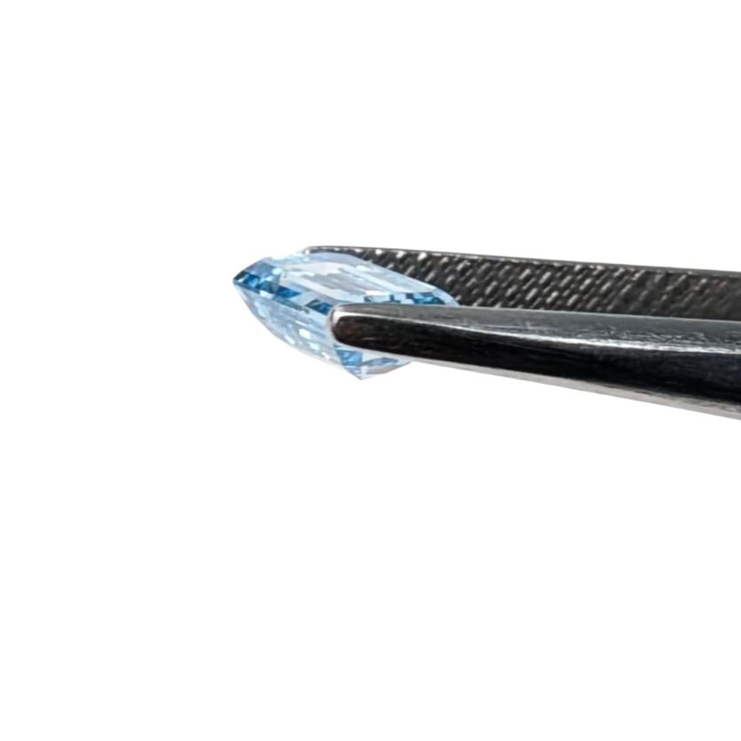 GIA zertifiziert 1.43CT HPHT VS1 Smaragdschliff Natürlicher Blauer Diamant für Damen oder Herren im Angebot