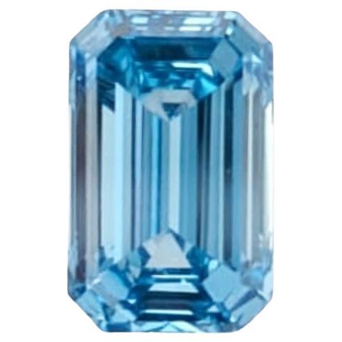 GIA Certified 1.43CT HPHT VS1 Emerald Cut Natural Blue Diamond