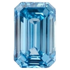 GIA Certified 1.43CT HPHT VS1 Emerald Cut Natural Blue Diamond