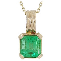 GIA Certified 1.44 Carat COLOMBIAN Minor Oil Pendant Necklace