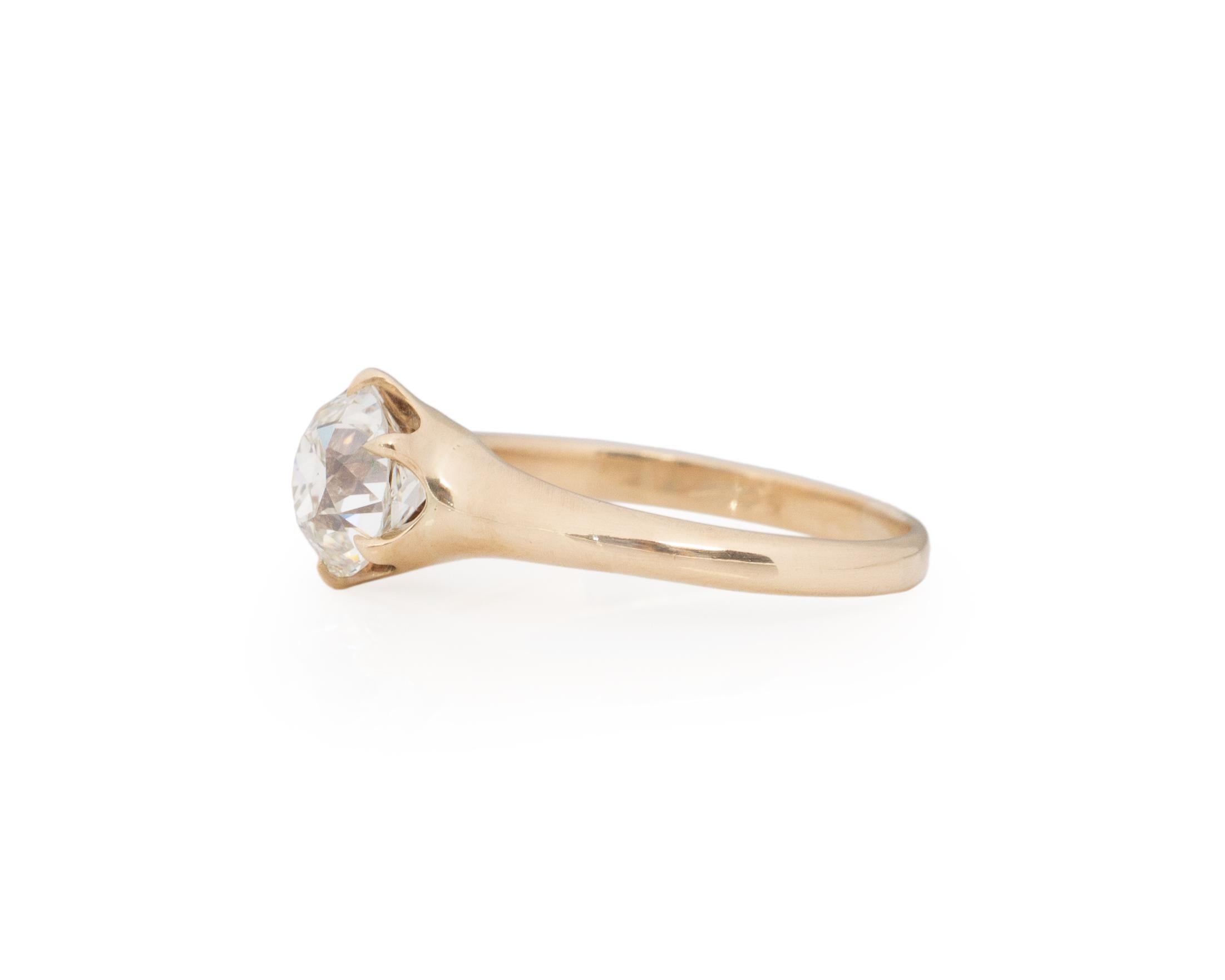 Edwardian GIA Certified 1.44 Carat Diamond Engagement Ring  For Sale