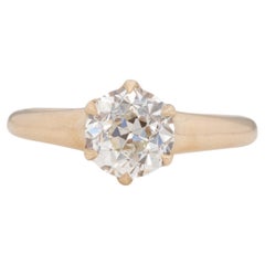 Retro GIA Certified 1.44 Carat Diamond Engagement Ring 