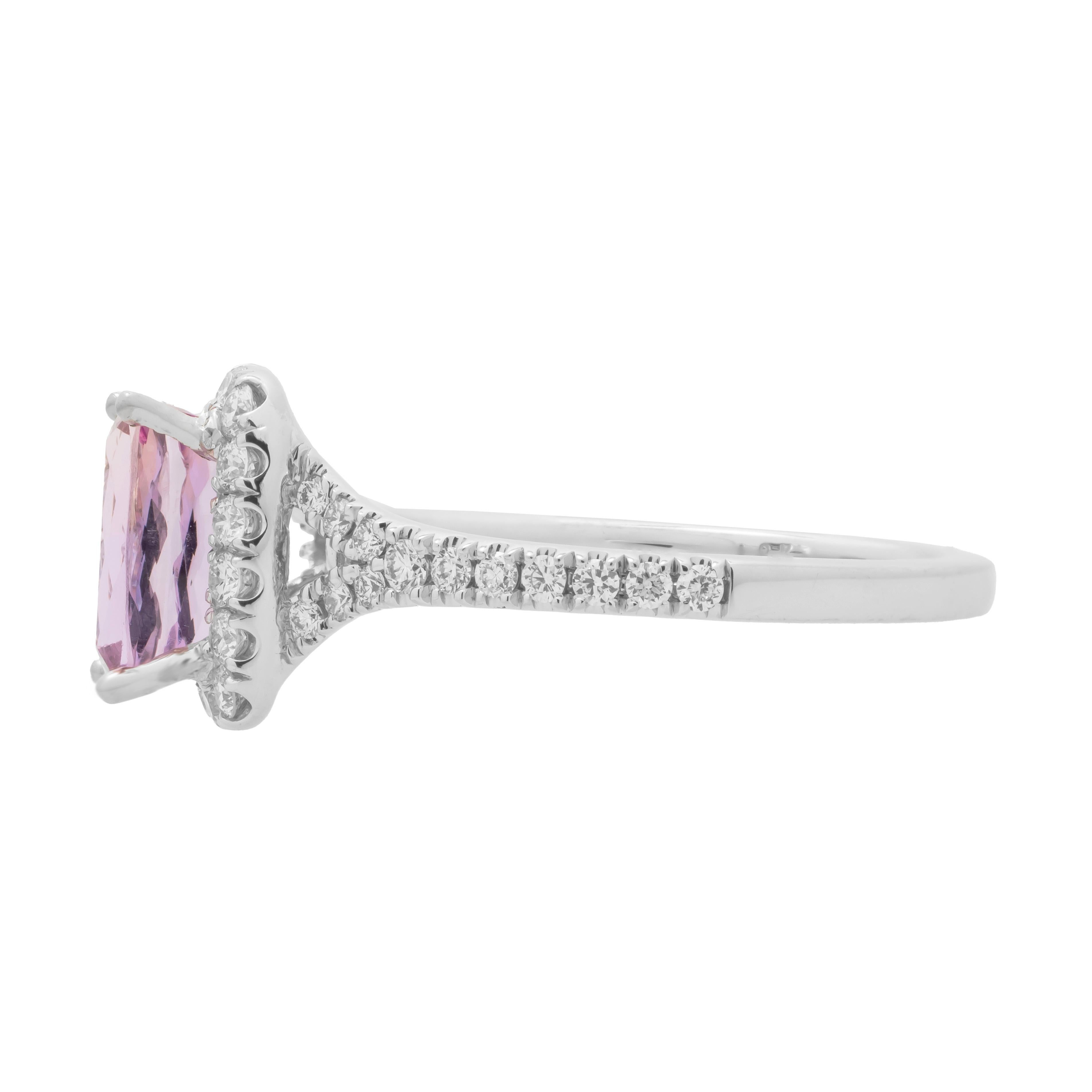 pink topaz and diamond ring