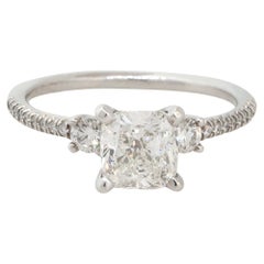 Gia Certified 1.45 Carat Cushion Diamond Engagement Ring 14 Karat in Stock