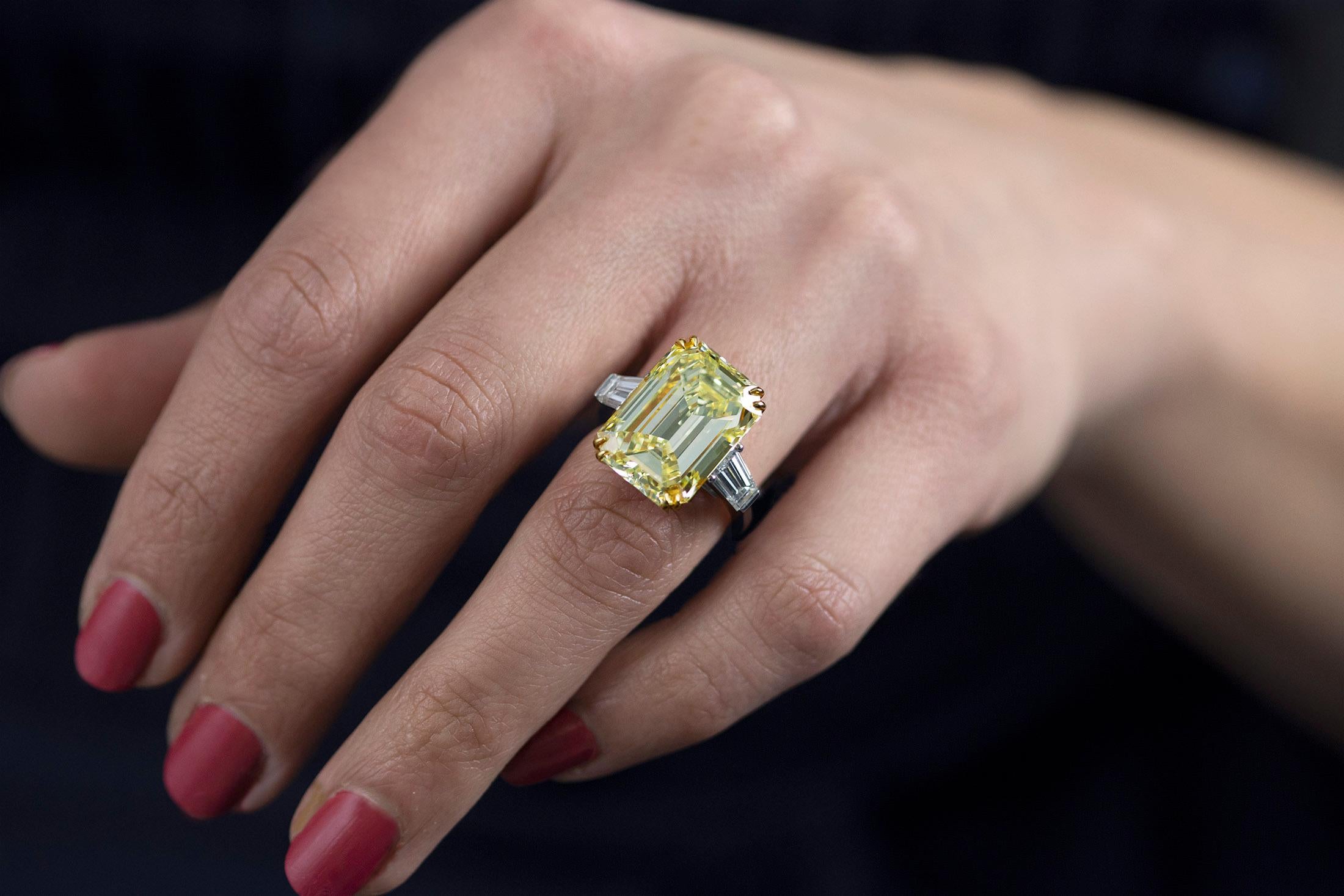 yellow diamond emerald cut