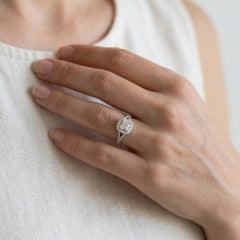 GIA Certified 1.45ct Diamonds Halo Ring in 18k White Gold