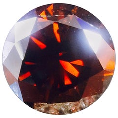 GIA Certified 1.46 Carat Fancy Round Reddish Brown Loose Diamond