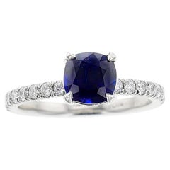 GIA Certified 1.46 ct. Unheated Burma Sapphire Ring, Platinum