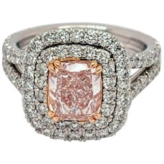GIA Certified 1.47 Carat Fancy Light Pink Diamond Ring