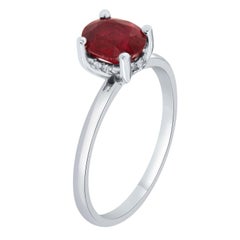 GIA-zertifizierter 1,47 Karat ovaler roter Rubin-Diamantring mit verstecktem Halo