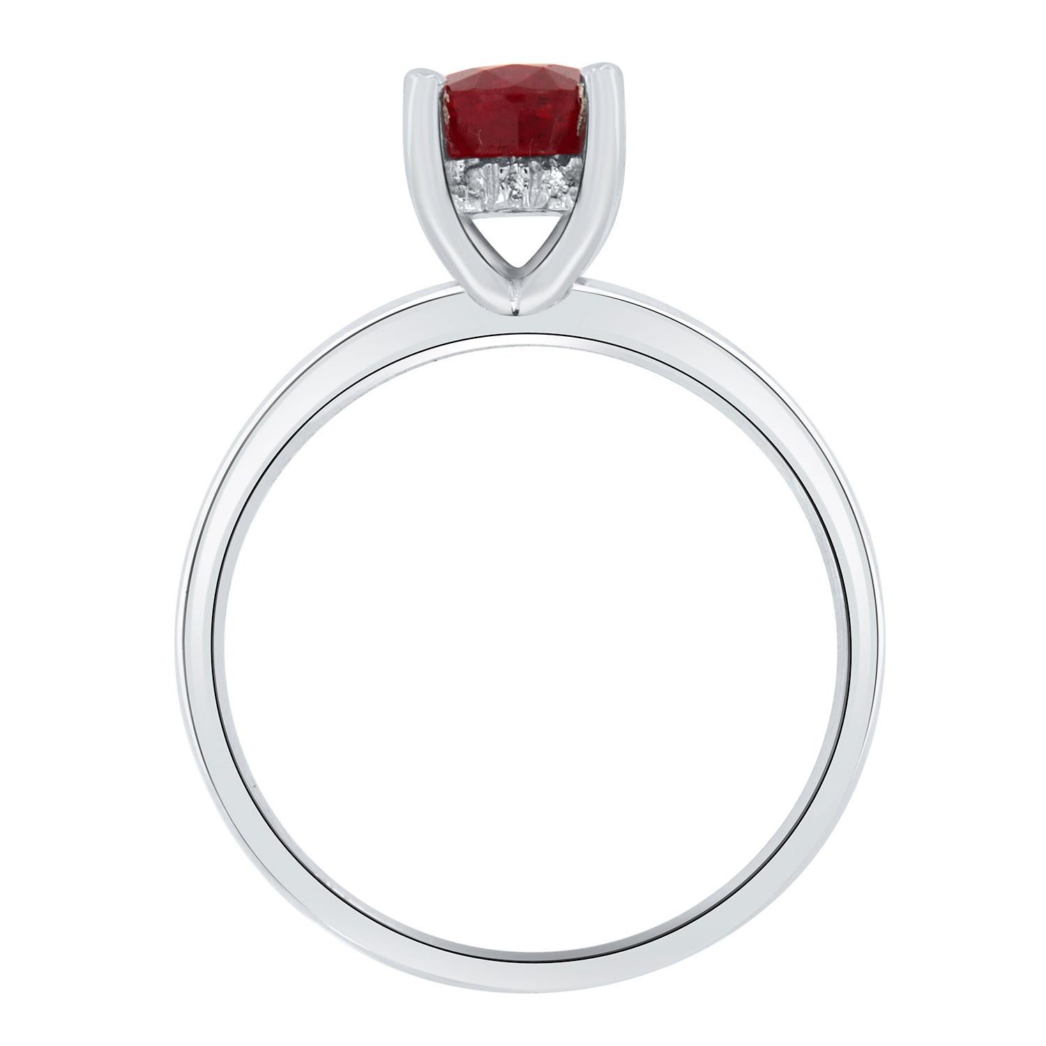 Oval Cut GIA Certified 1.47 Carat Oval Red Ruby Hidden Halo Diamond Ring For Sale