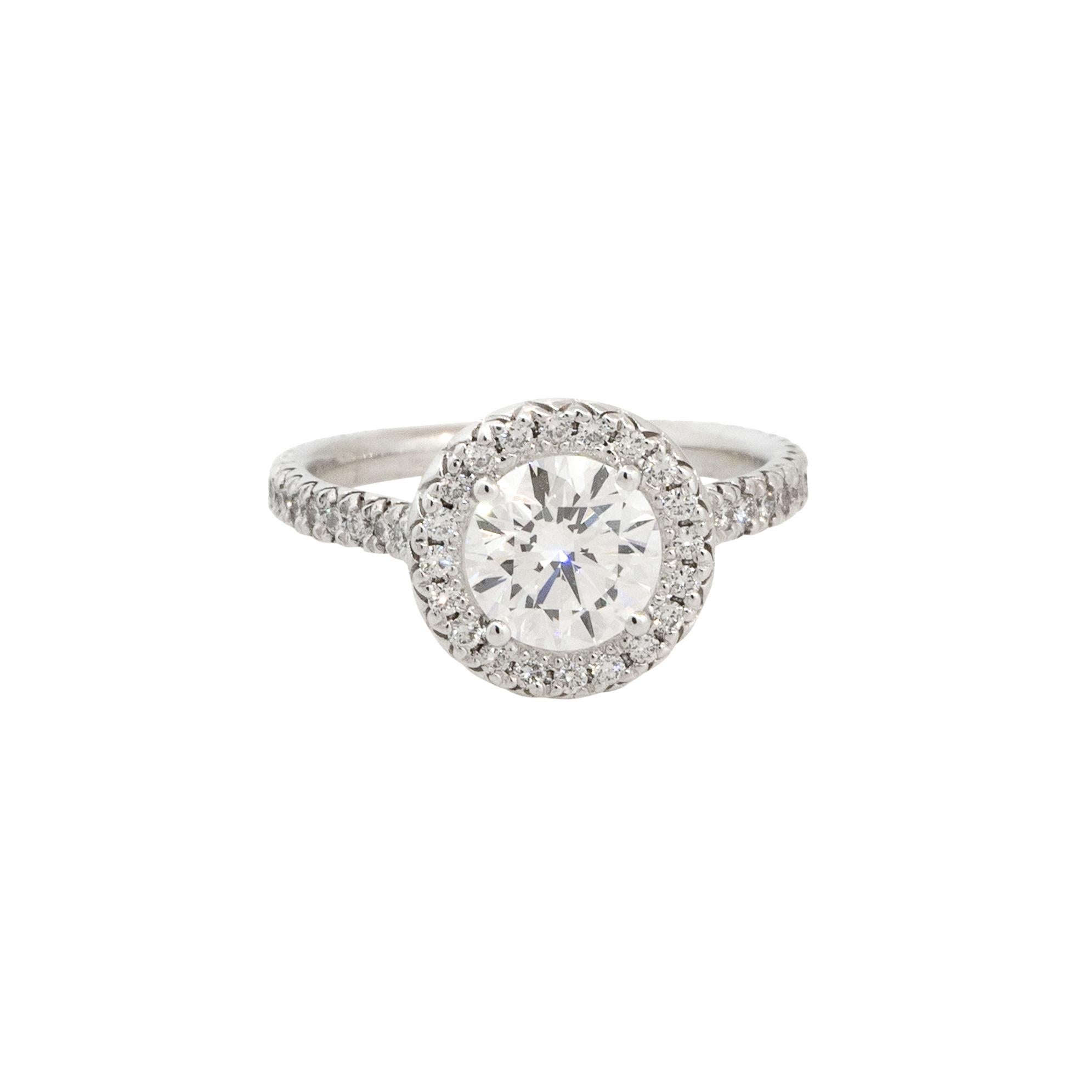 GIA Certified 18k White Gold 1.47ctw Round Brilliant Diamond Halo Engagement Ring
Style: 18k White Gold GIA 1.07ct Round Brilliant Halo Set Engagement Ring
Main Diamond: 1.07ctw of Round Brilliant Diamonds 
GIA Cert #: 2106152090
Diamond Color: F in