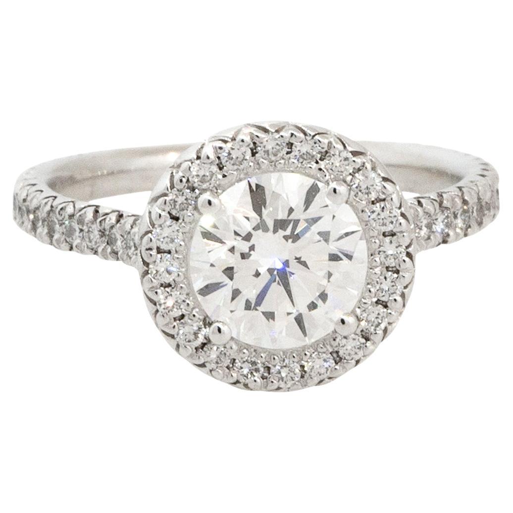 Bague de fiançailles avec diamant rond brillant de 1 carat certifié GIA