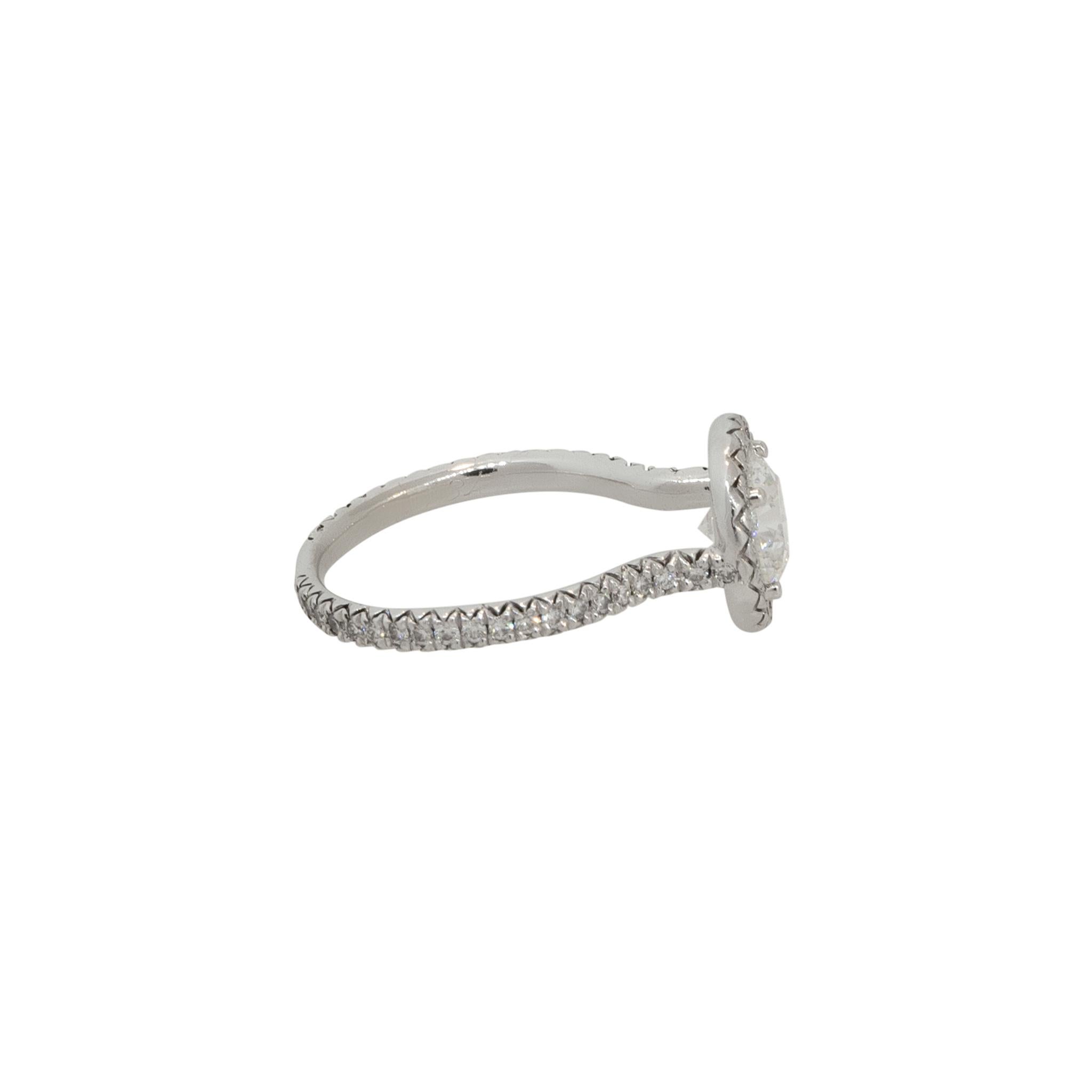 Round Cut GIA Certified 1.47 Carat Round Diamond Engagement Ring 18 Karat In Stock For Sale