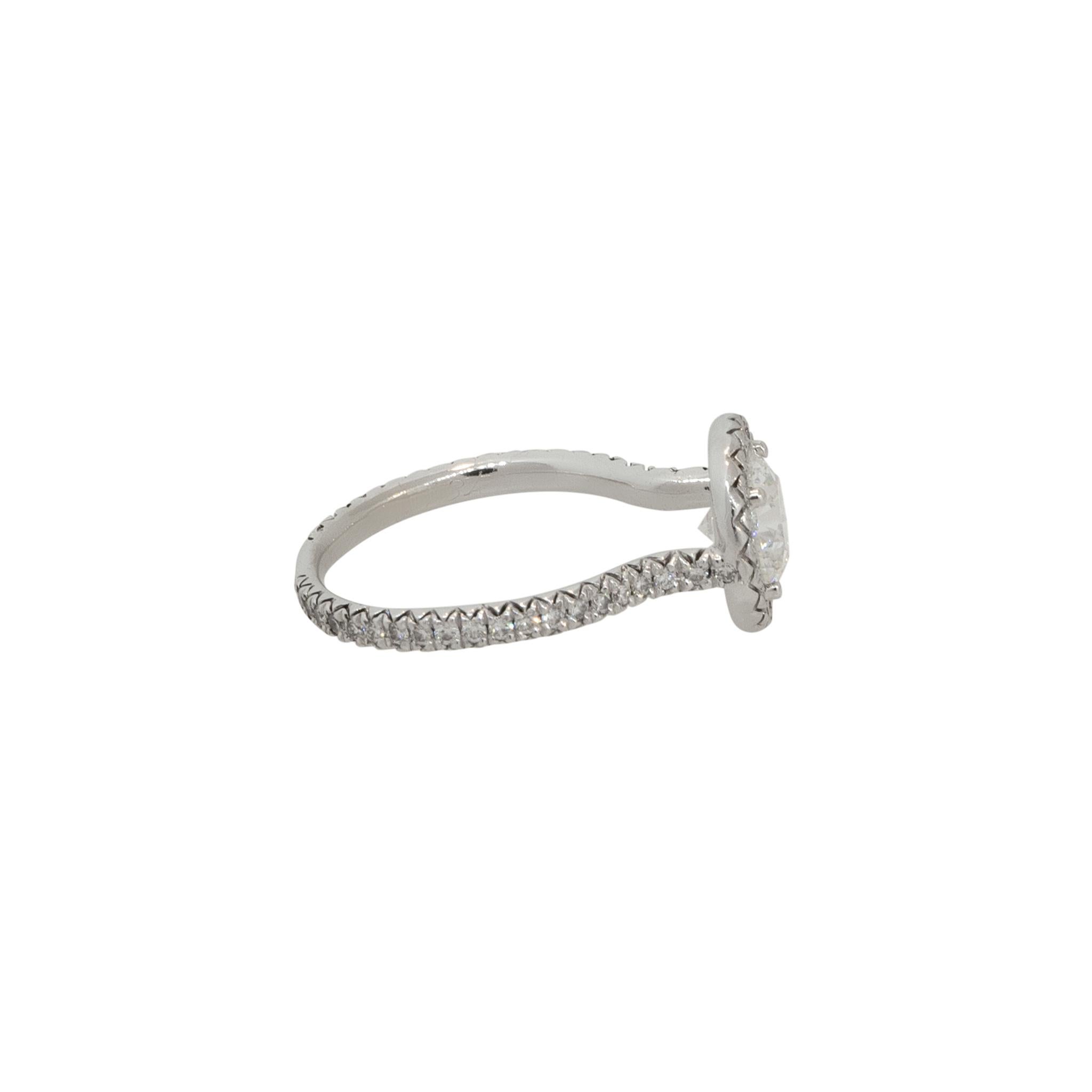 Taille ronde Bague de fiançailles en or 18 carats avec diamant rond de 1,47 carat certifié par le GIA, en stock en vente