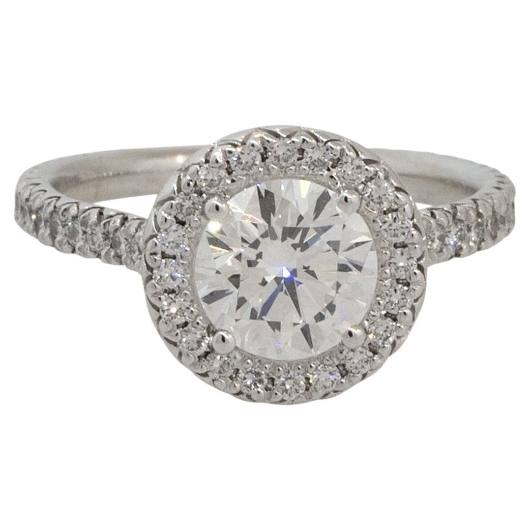 GIA Certified 1.47 Carat Round Diamond Engagement Ring 18 Karat In Stock For Sale