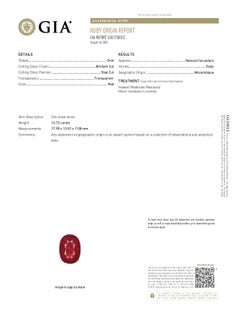 GIA Certified 14.72 Carat Ruby and Diamond Ring