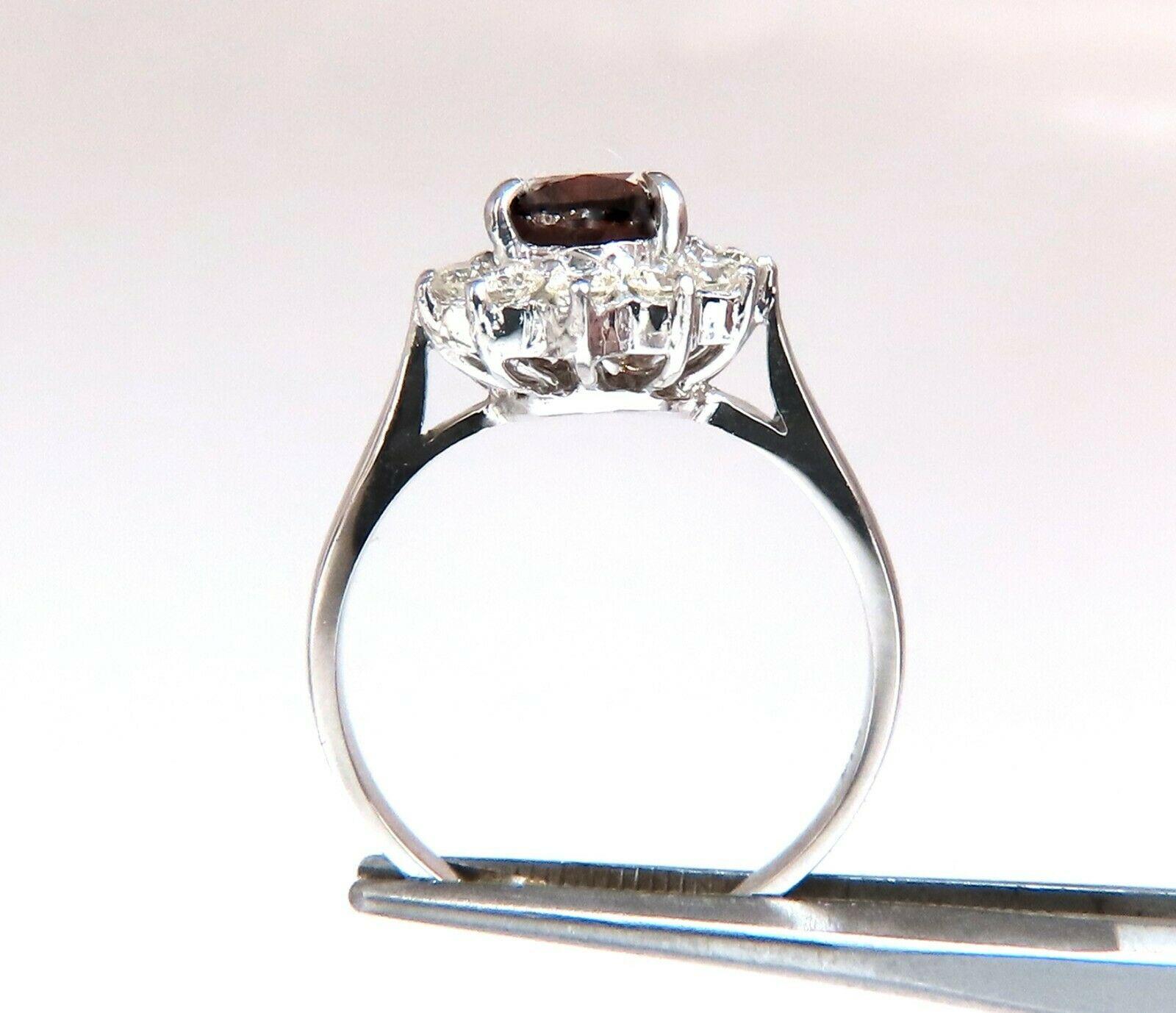 GIA Certified 1.47 Carat Natural Fancy Orange Brown Diamond Halo Ring 14 Karat 2