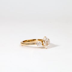 GIA Certified 1.47tcw Pear & Oval Diamond Three-Stone Engagement Ring - 18K Gold