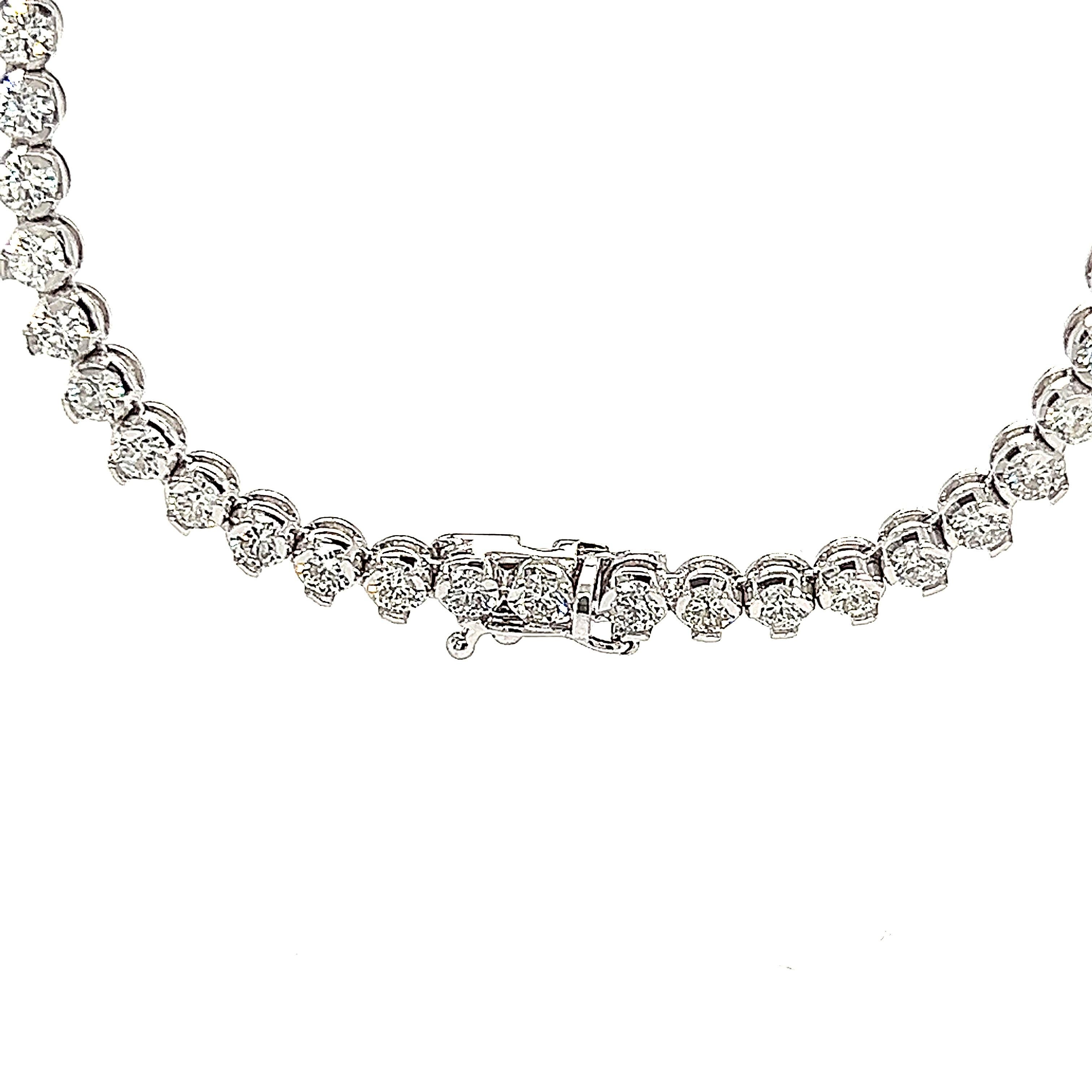 Contemporain GIA Certified 14.87ct Diamond Tennis Riviera Necklace 18k en vente
