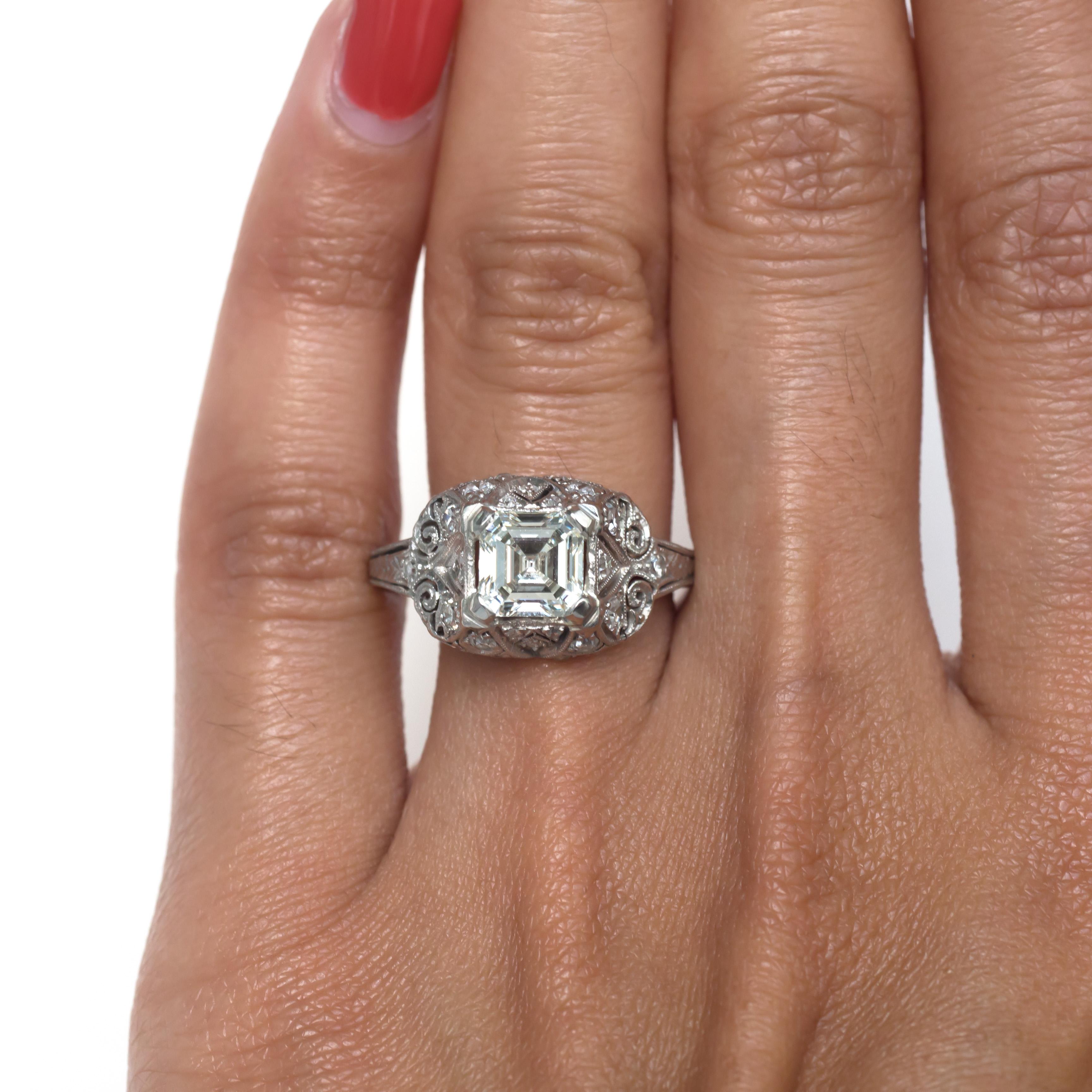 GIA Certified 1.49 Carat Diamond Platinum Engagement Ring For Sale 1