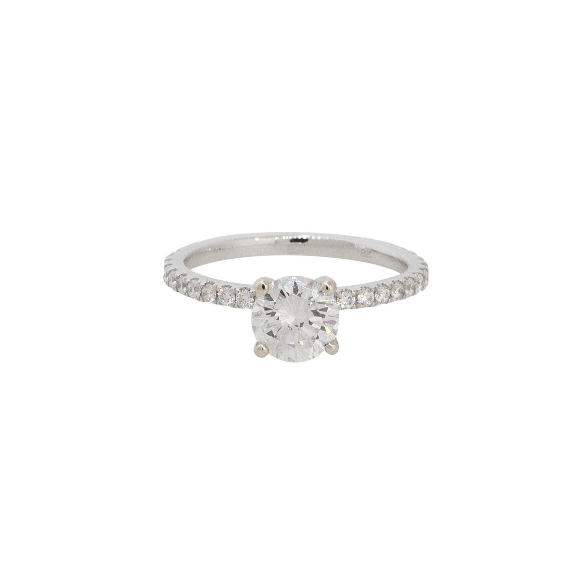 Women's GIA Certified 1.49 Carat Diamond Solitaire Engagement Ring 18 Karat in Stock For Sale