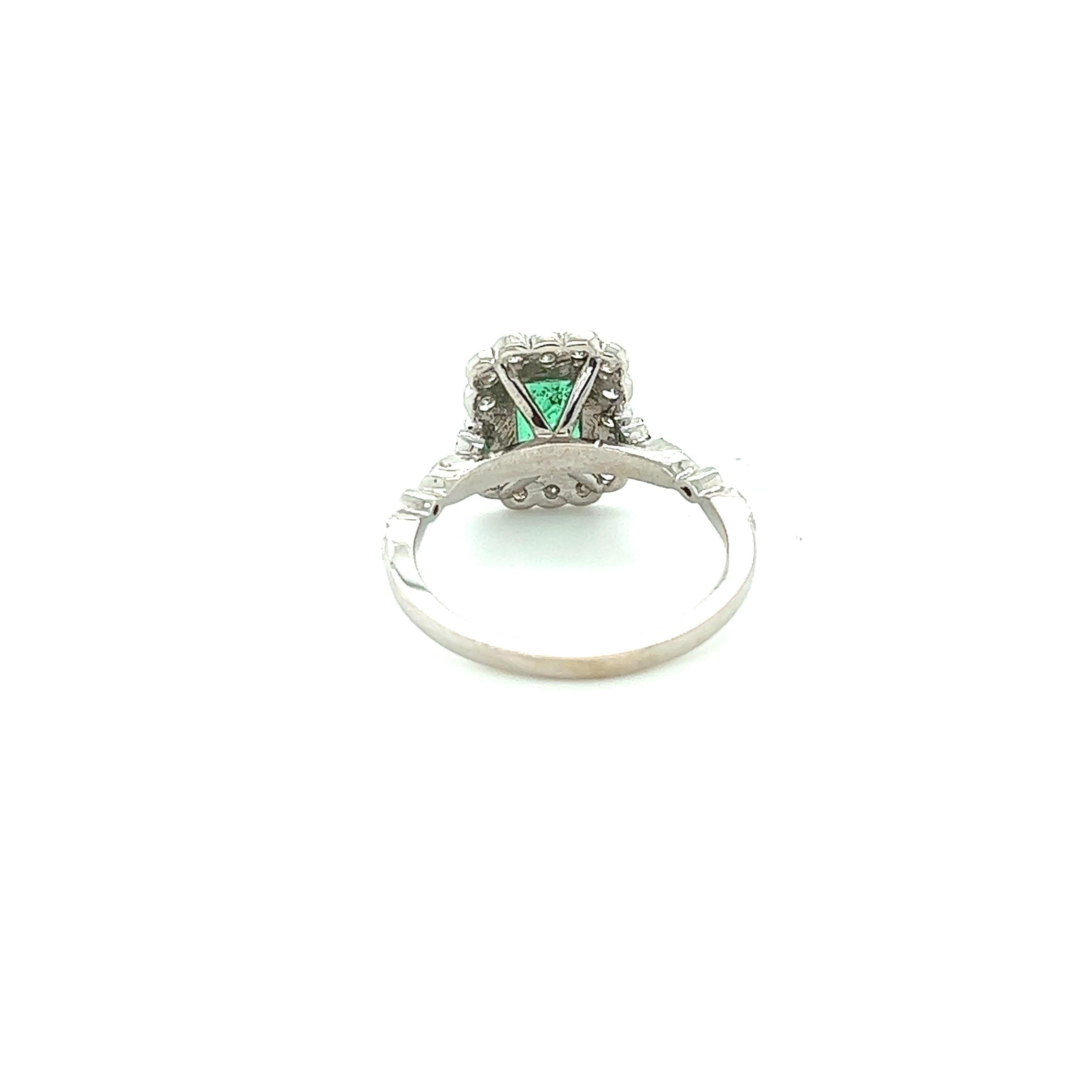 Emerald Cut GIA Certified 1.49 Carat Emerald Diamond White Gold Engagement Ring