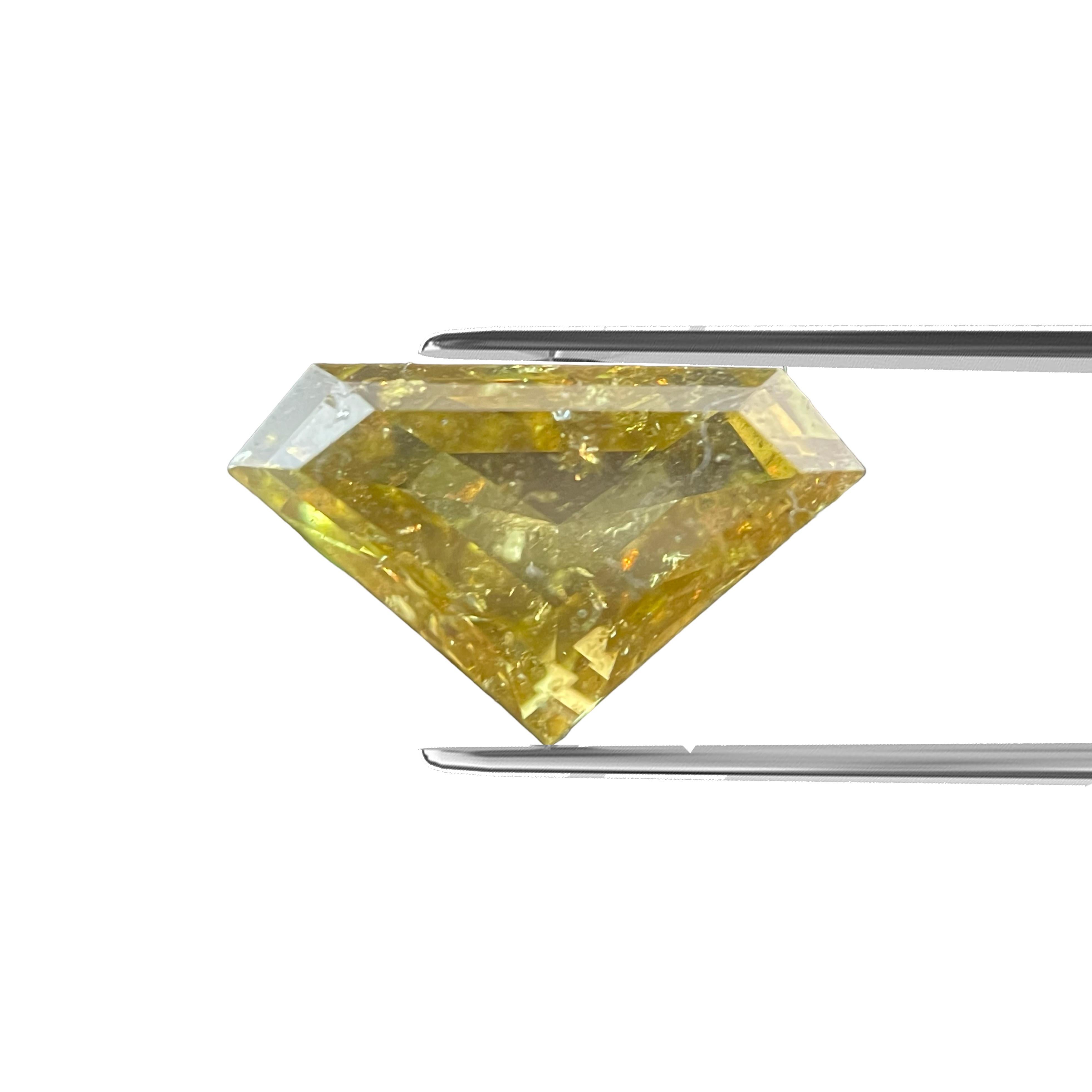 ITEM DESCRIPTION

ID #:	NYC56544
Stone Shape: MODIFIED SHIELD STEP CUT
Diamond Weight: 1.49 CT
Color:	FANCY DARK BROWN-GREENISH YELLOW
Cut:	Excellent
Measurements: 6.14 x 10.22 x 3.30 mm
Symmetry: Very
Polish: Very Good
Fluorescence:	None
Certifying
