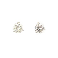 GIA Certified 14k Diamond 1.82ct & 1.60ct Stud Earrings