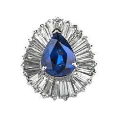 GIA Certified 14K Gold 11.39 CTW Sapphire & Diamond Ballerina Engagement Ring