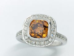 GIA Certified 14k Gold 1.77 Ct Natural Fancy Deep Brownish Orange Diamond Ring