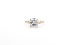 GIA zertifiziert 14k Gold Diamant Solitär Verlobungsring 3,19ct