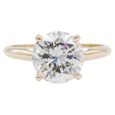 GIA Certified 14k Gold Diamond Solitaire Engagement Ring 3.19ct For Sale