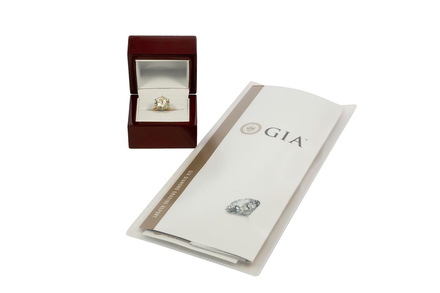 GIA Certified 14 Karat Gold Diamond Solitaire Engagement Ring 6.62 Carat 1