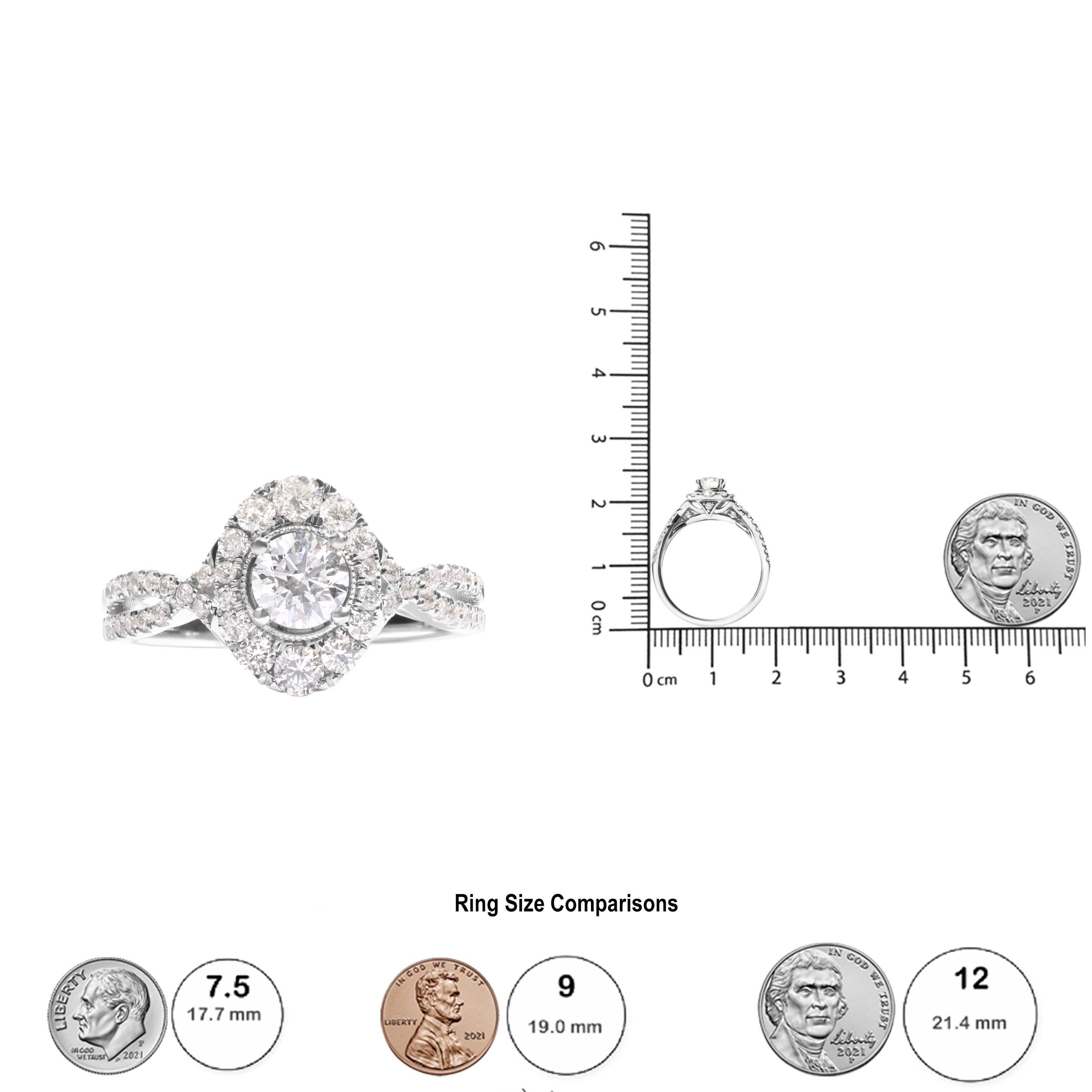GIA zertifiziert 14k Weißgold 1 1/5 Cttw Diamant Oval Halo geformt Verlobungsring Damen
