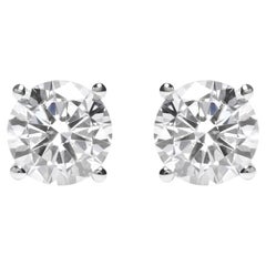 GIA Certified 14K White Gold 6.0 Carat Diamond Solitaire Stud Earrings