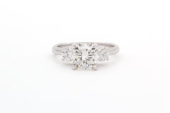GIA Certified 14k White Gold Diamond Three Stone Cushion Engagement Ring 2.54ctw