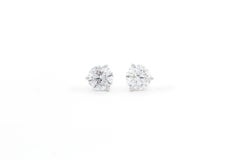 GIA Certified 14k White Gold & Natural Diamond Martini Stud Earrings 4.00ctw