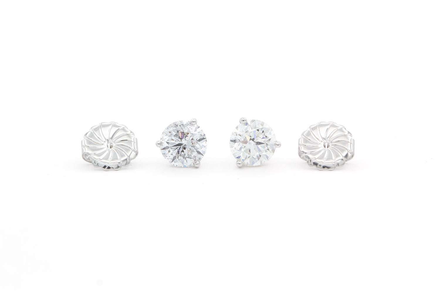 da uomo o donna Orecchini Martini in oro bianco 14k e diamanti naturali certificati GIA 4,00ctw in vendita