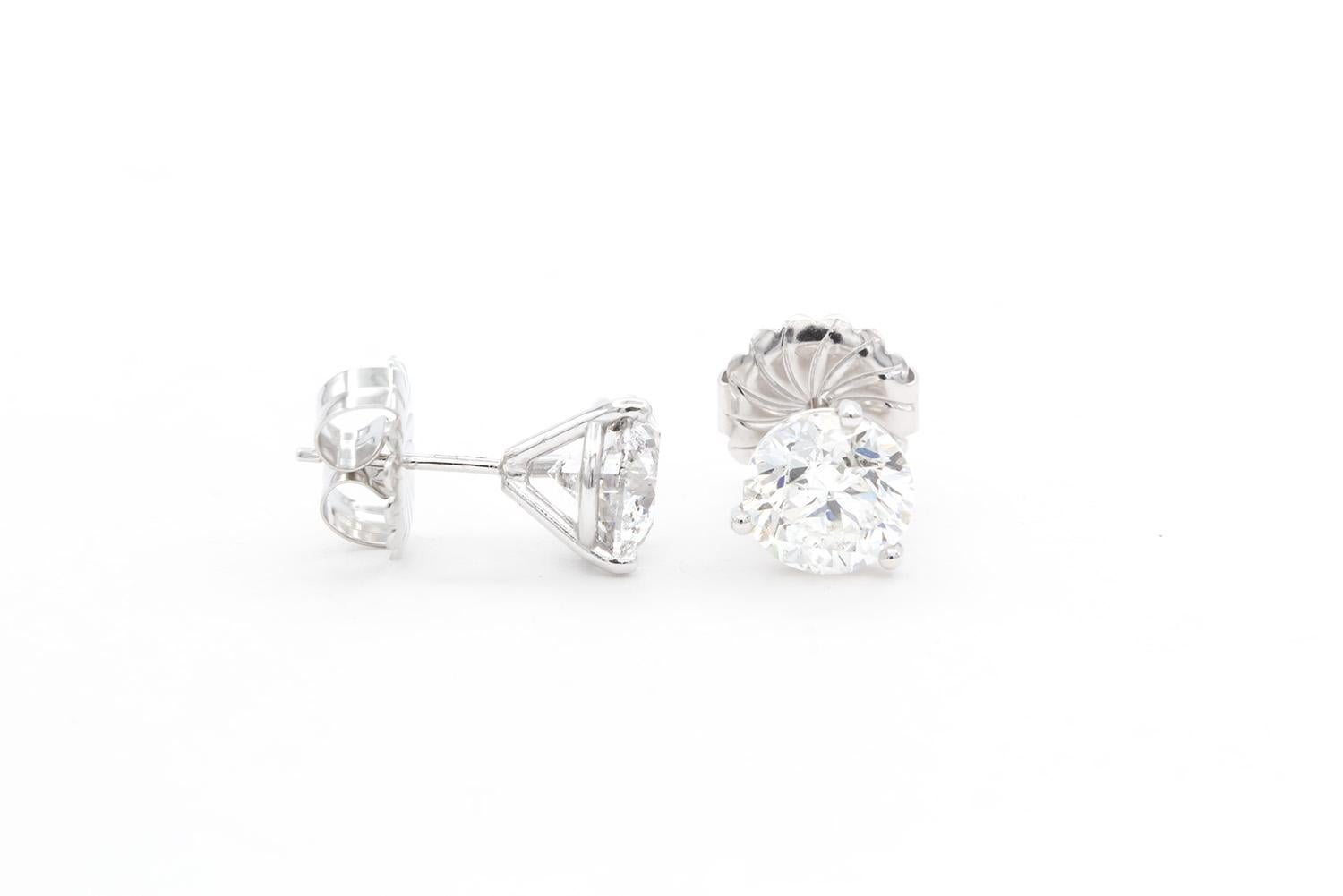 Orecchini Martini in oro bianco 14k e diamanti naturali certificati GIA 4,00ctw in vendita 2