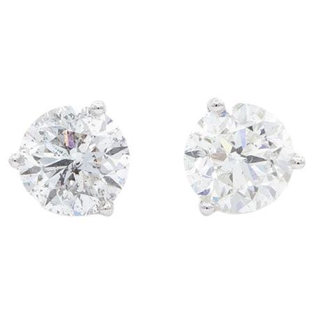 Orecchini Martini in oro bianco 14k e diamanti naturali certificati GIA 4,00ctw
